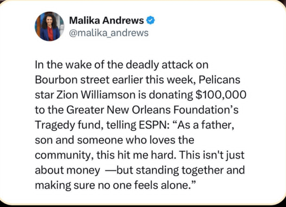 Zion donates $100,000 in the wake of the tragedy in New Orleans