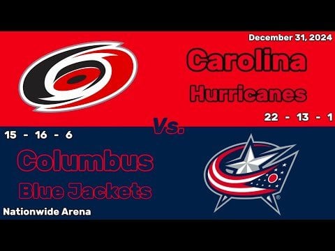 Carolina Hurricanes vs Columbus Blue Jackets | December 31, 2024 | All Goals