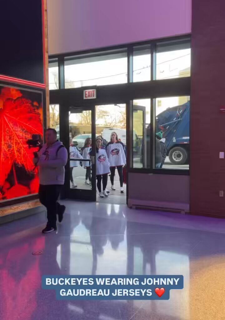 Ohio State’s women’s hockey team repping Johnny Gaudreau