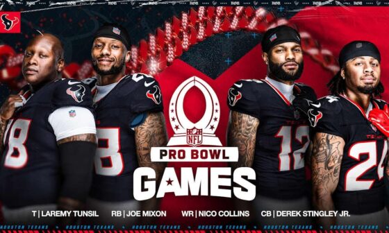 Stingley, Tunsil, Mixon, and Nico all selected for the Pro Bowl, along with 6 Alternates.