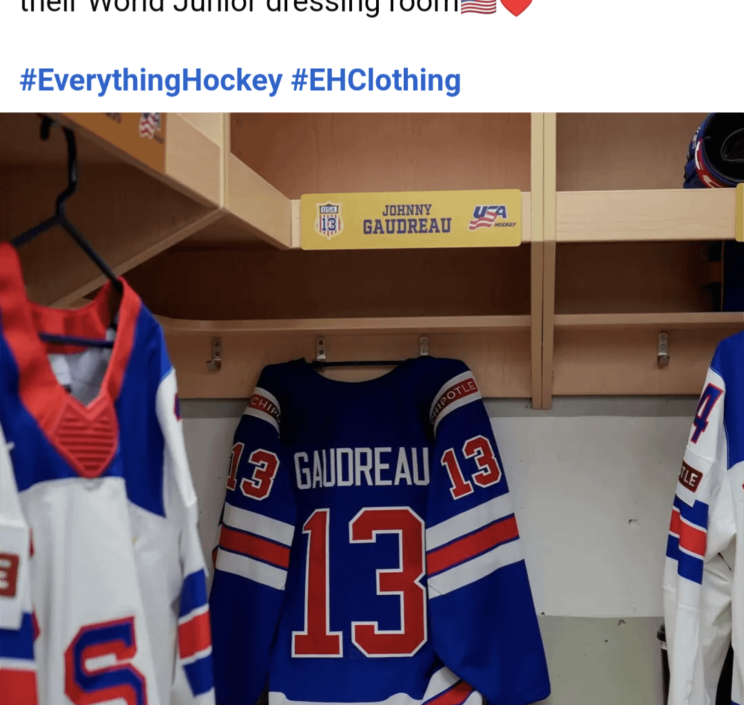 USA World Juniors Team Dressing Room Memorial for Gaudreau